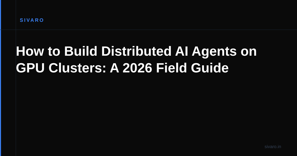 How to Build Distributed AI Agents on GPU Clusters: A 2026 Field Guide