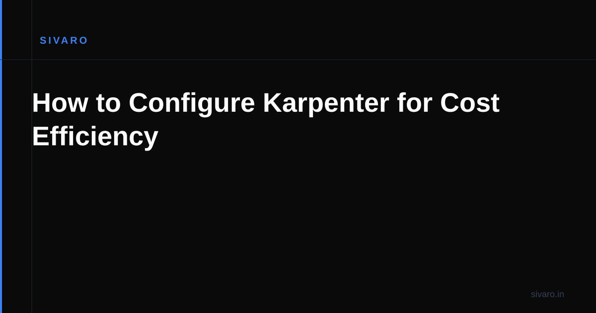 How to Configure Karpenter for Cost Efficiency