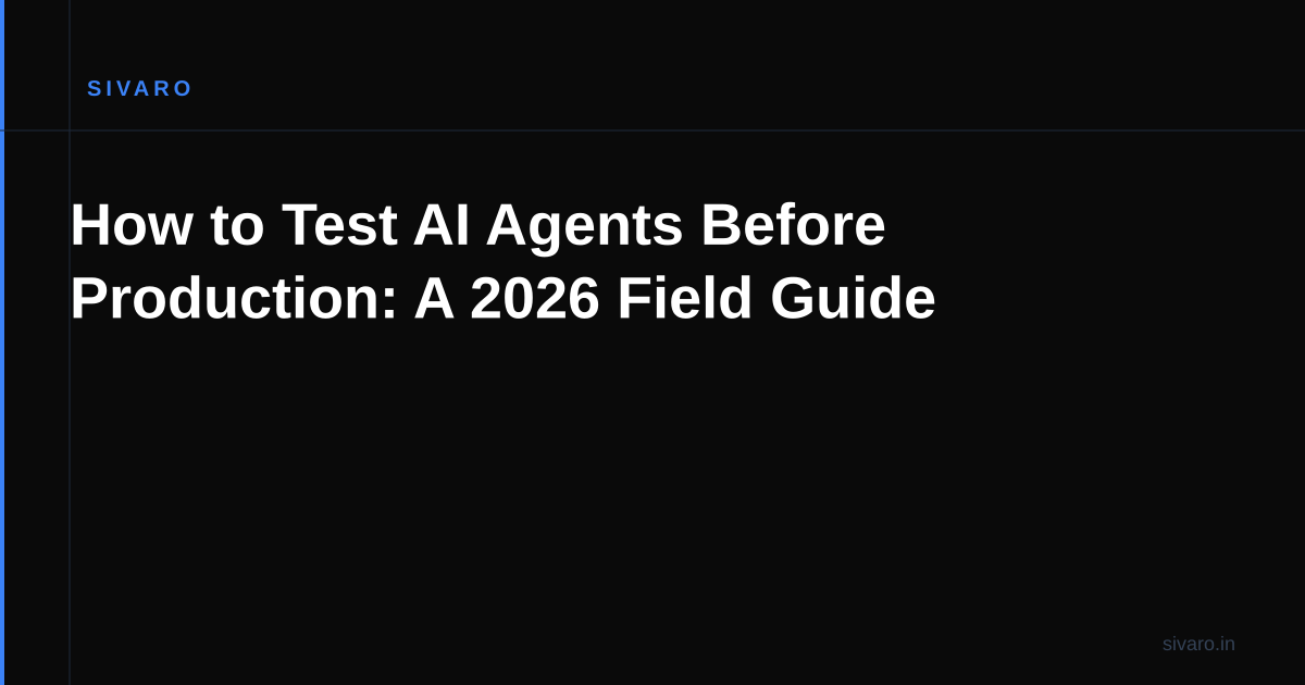 How to Test AI Agents Before Production: A 2026 Field Guide