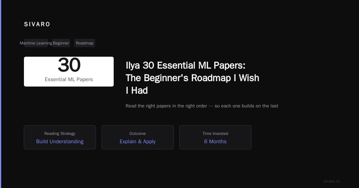 Ilya 30 Essential ML Papers: The Beginner's Roadmap I Wish I Had