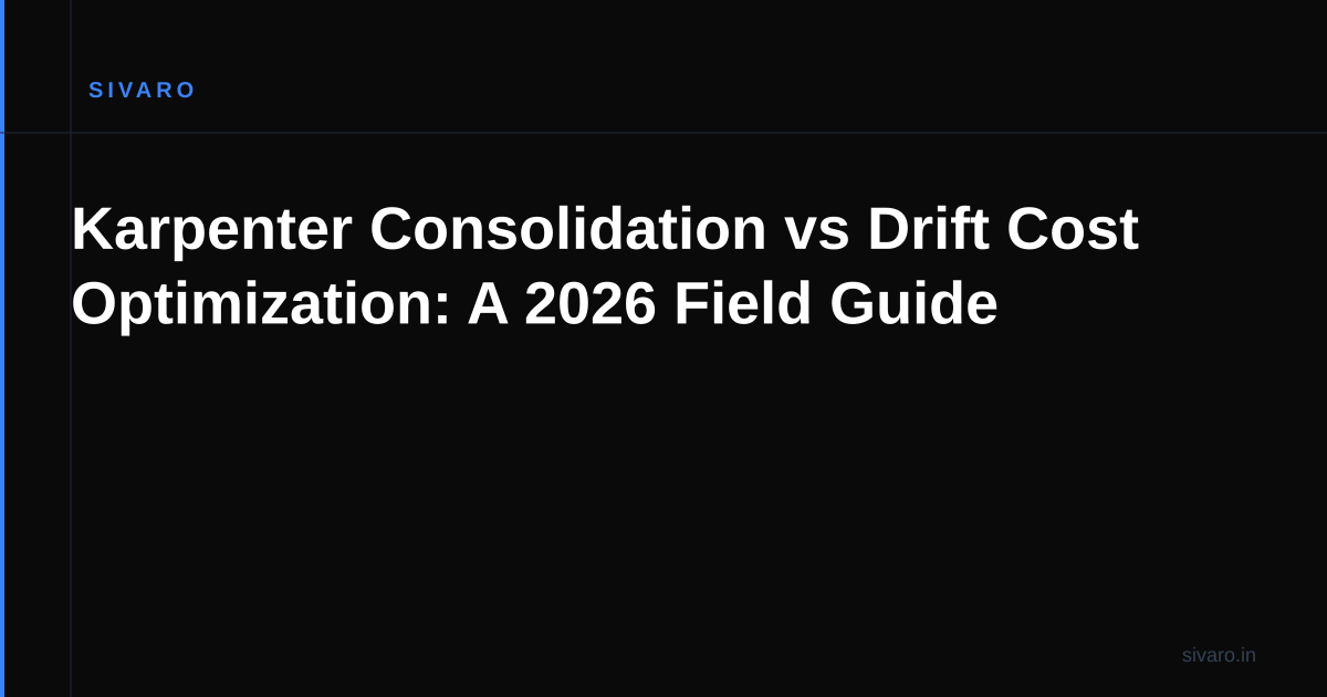 Karpenter Consolidation vs Drift Cost Optimization: A 2026 Field Guide