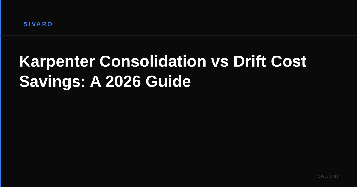 Karpenter Consolidation vs Drift Cost Savings: A 2026 Guide