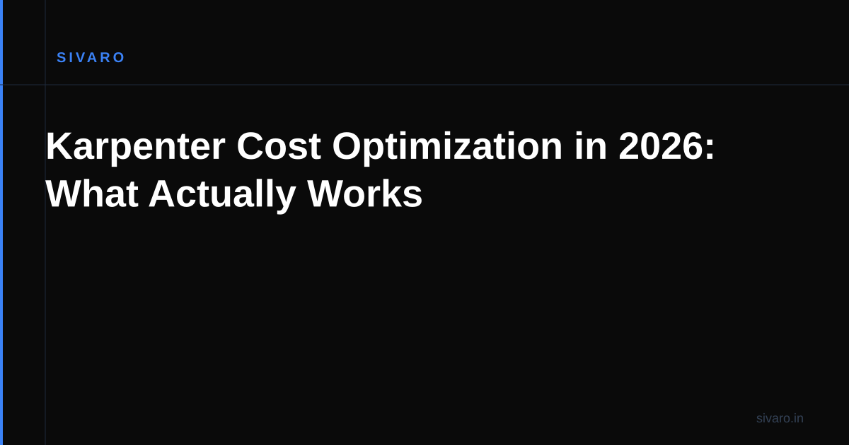 Karpenter Cost Optimization in 2026: What Actually Works