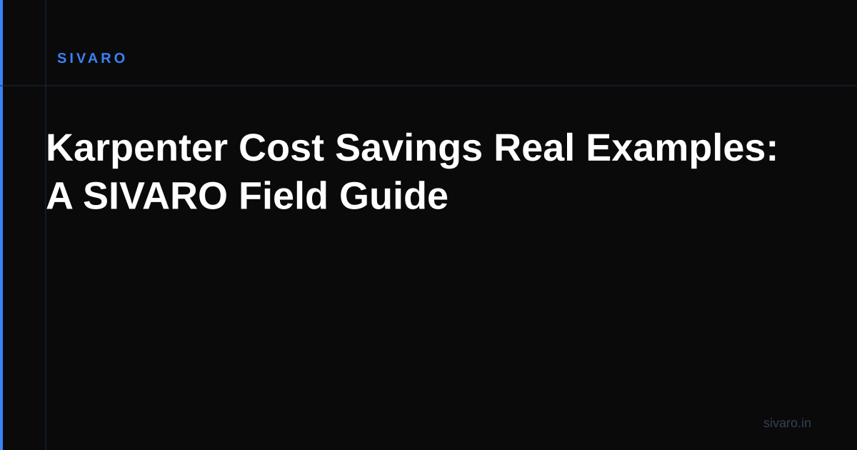 Karpenter Cost Savings Real Examples: A SIVARO Field Guide