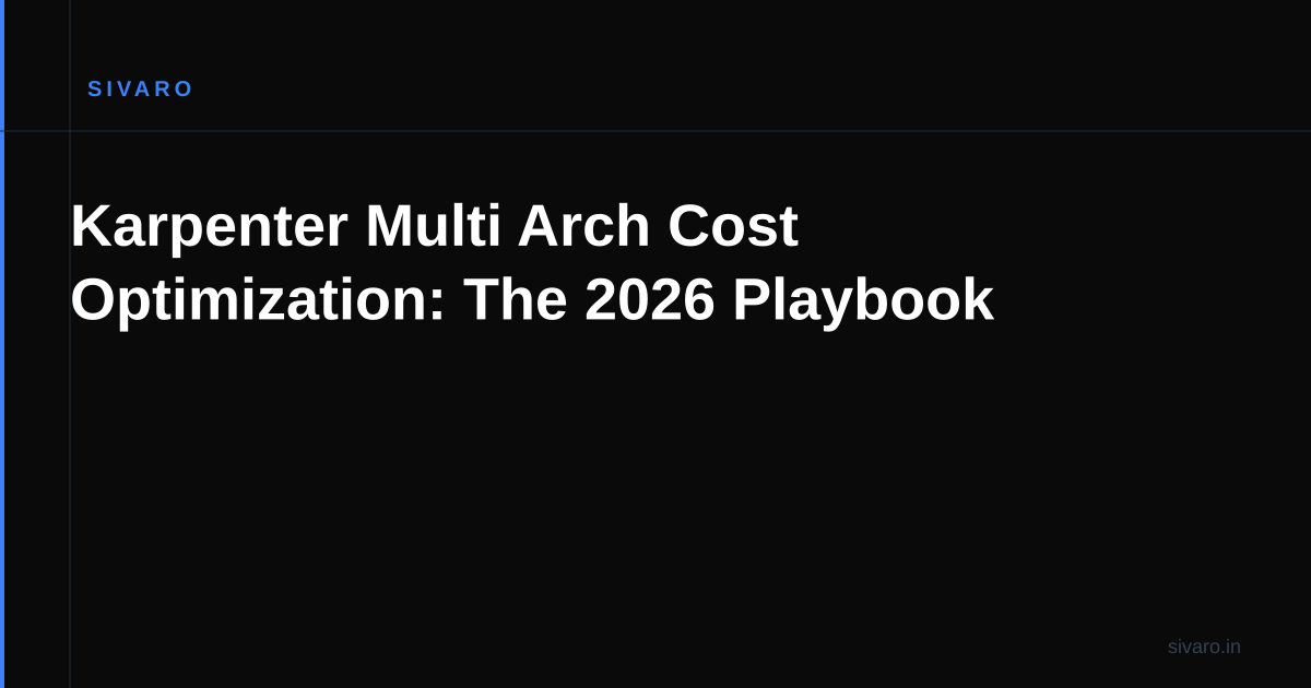 Karpenter Multi Arch Cost Optimization: The 2026 Playbook