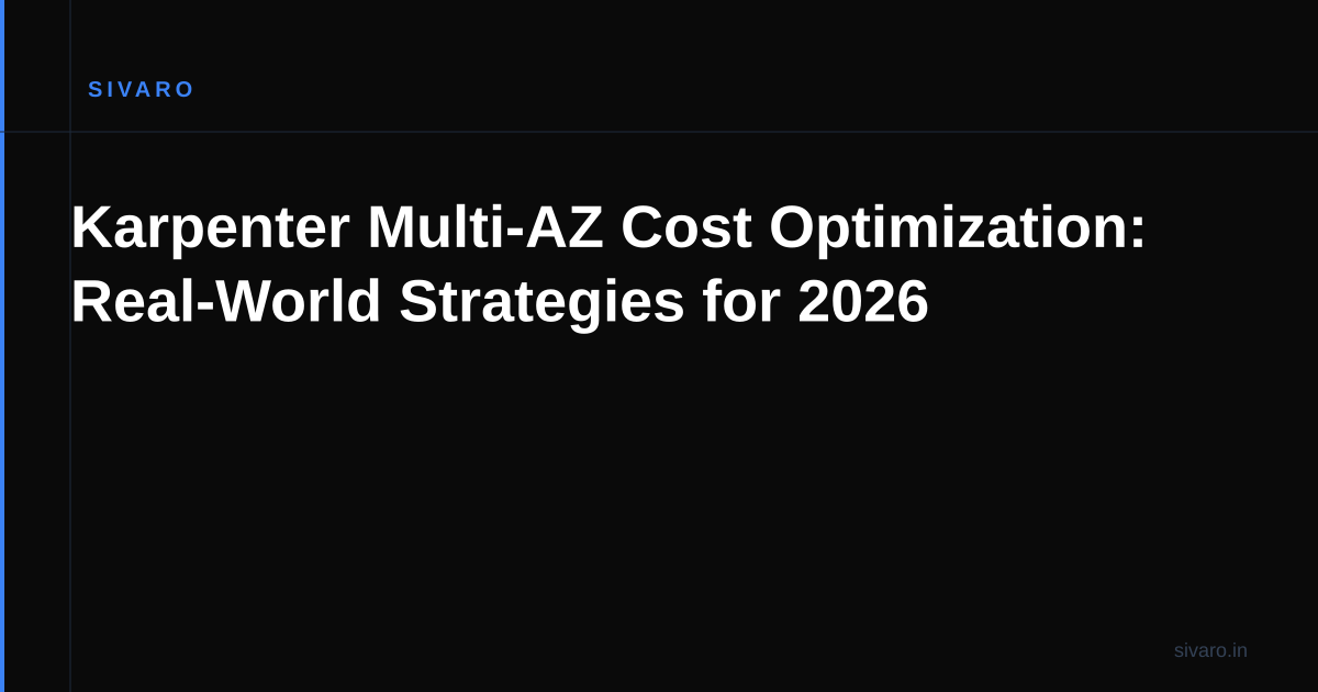 Karpenter Multi-AZ Cost Optimization: Real-World Strategies for 2026