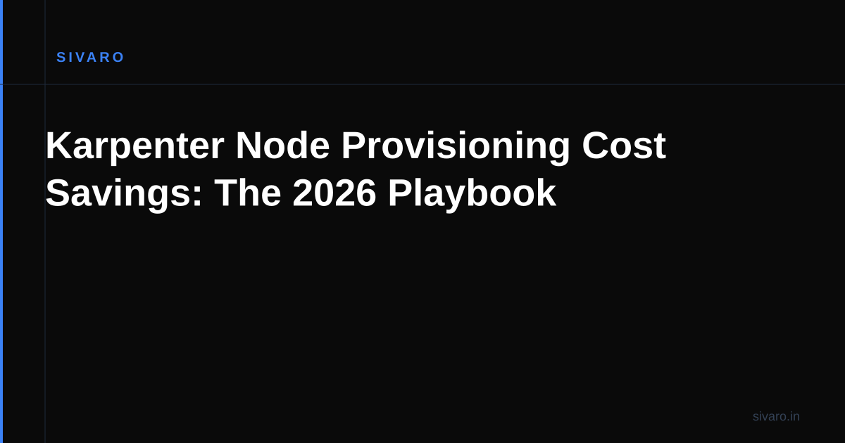 Karpenter Node Provisioning Cost Savings: The 2026 Playbook