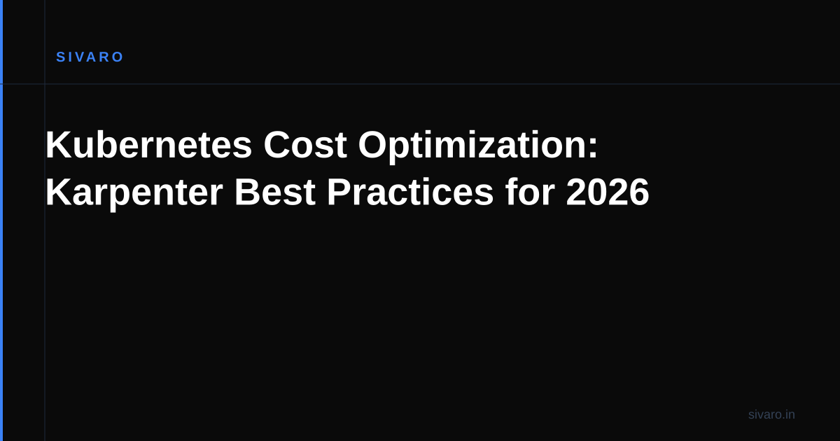 Kubernetes Cost Optimization: Karpenter Best Practices for 2026
