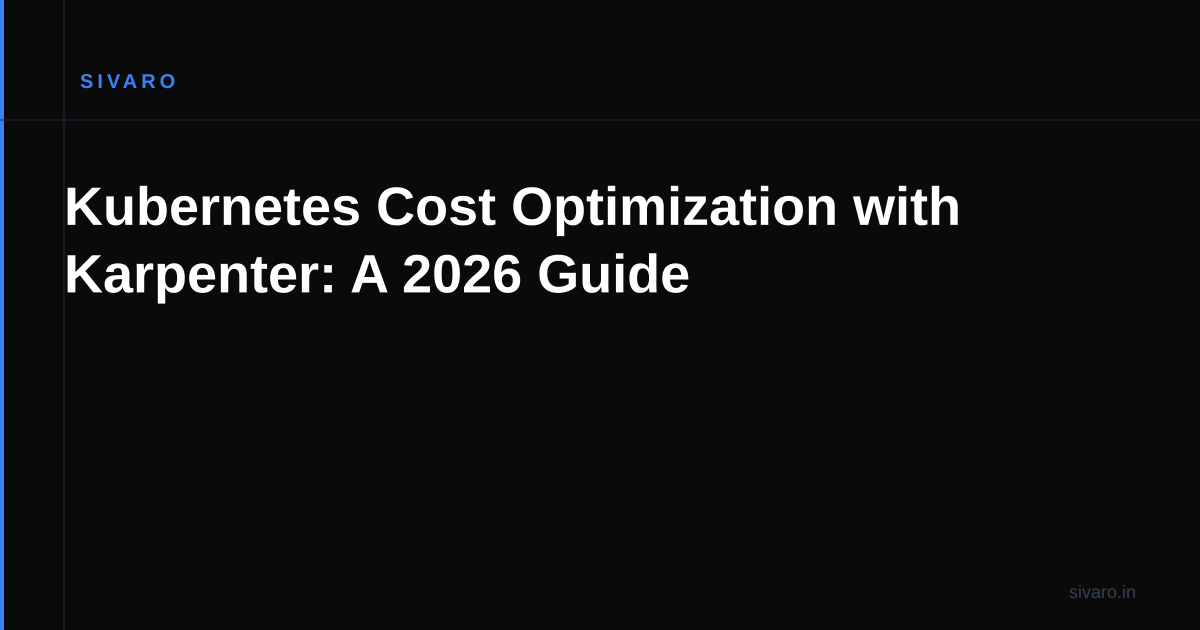 Kubernetes Cost Optimization with Karpenter: A 2026 Guide