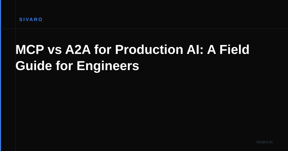 MCP vs A2A for Production AI: A Field Guide for Engineers