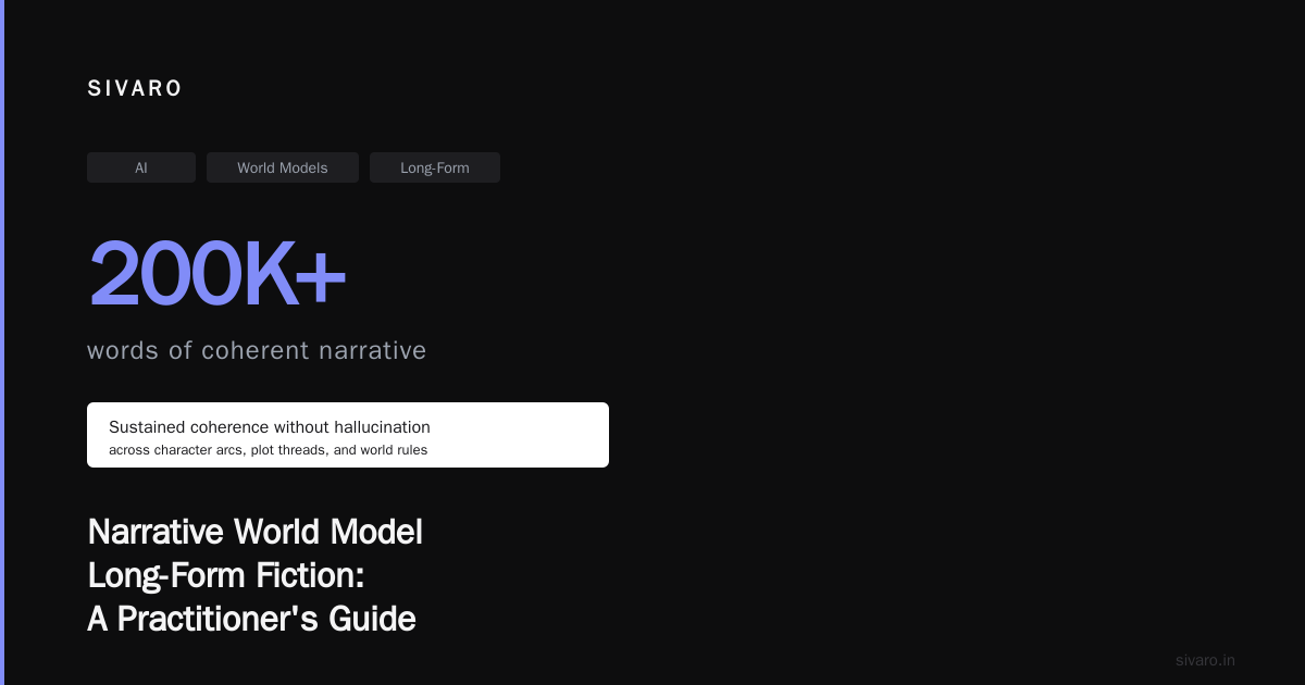 Narrative World Model Long-Form Fiction: A Practitioner's Guide