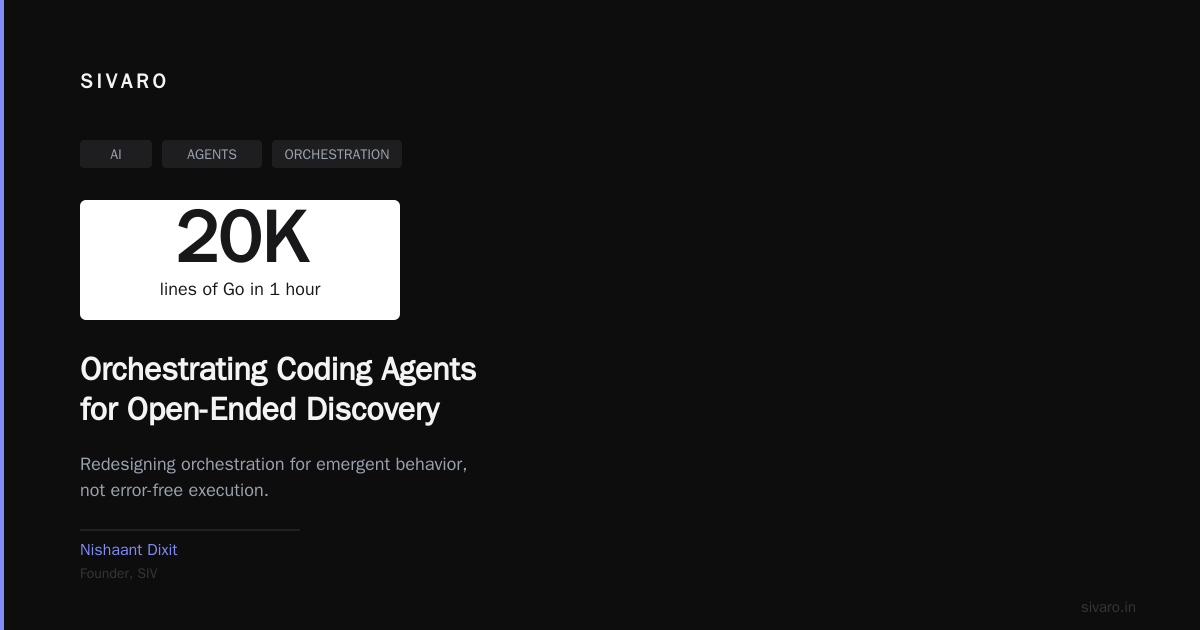 Orchestrating Coding Agents for Open-Ended Discovery