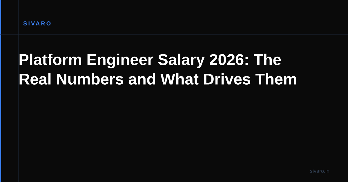 Platform Engineer Salary 2026: The Real Numbers and What Drives Them