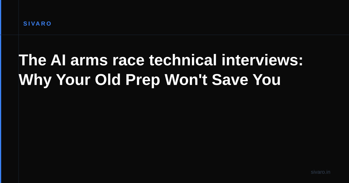The AI arms race technical interviews: Why Your Old Prep Won't Save You