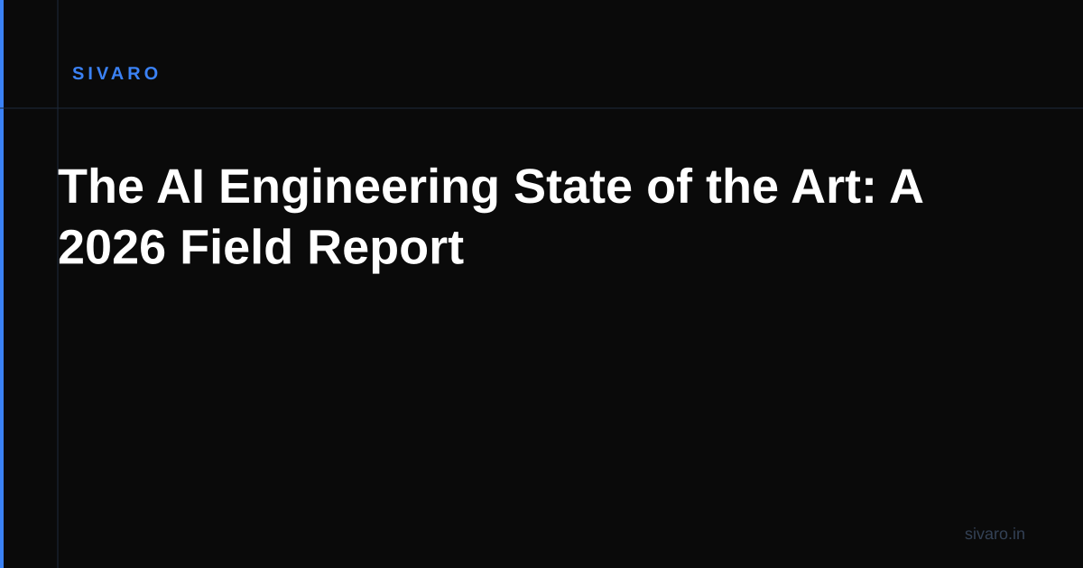 The AI Engineering State of the Art: A 2026 Field Report