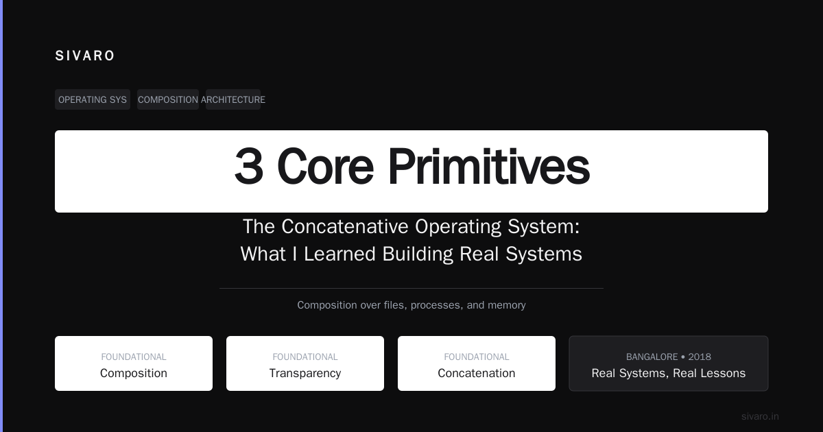 The Concatenative Operating System: What I Learned Building Real Systems