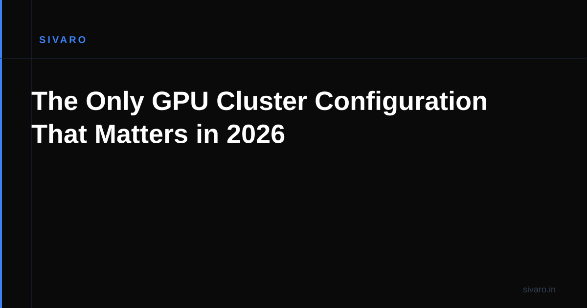 The Only GPU Cluster Configuration That Matters in 2026