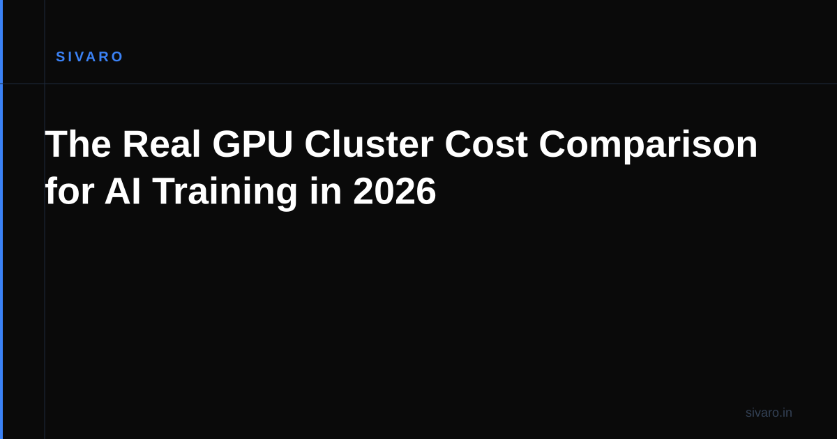 The Real GPU Cluster Cost Comparison for AI Training in 2026