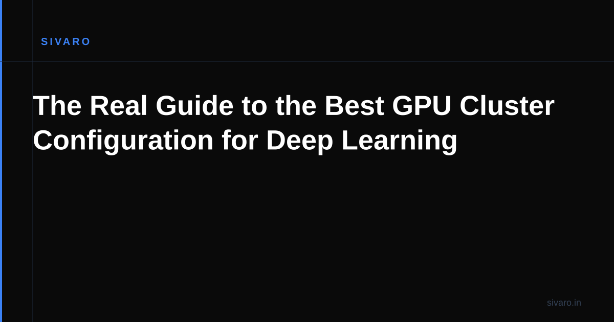 The Real Guide to the Best GPU Cluster Configuration for Deep Learning