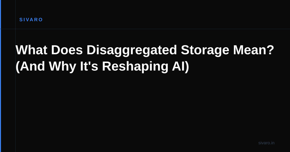 What Does Disaggregated Storage Mean? (And Why It's Reshaping AI)