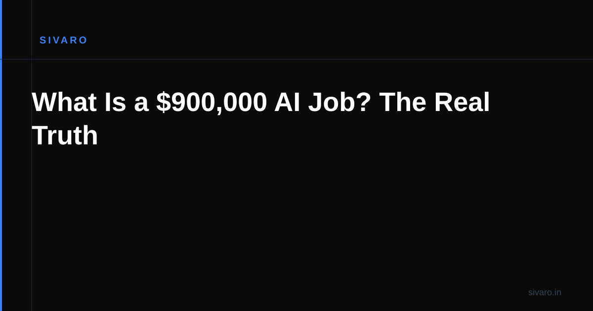 What Is a $900,000 AI Job? The Real Truth