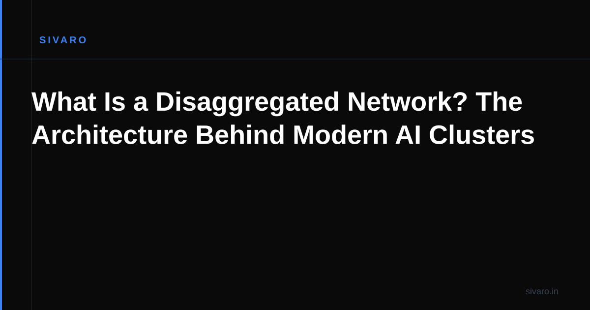 What Is a Disaggregated Network? The Architecture Behind Modern AI Clusters