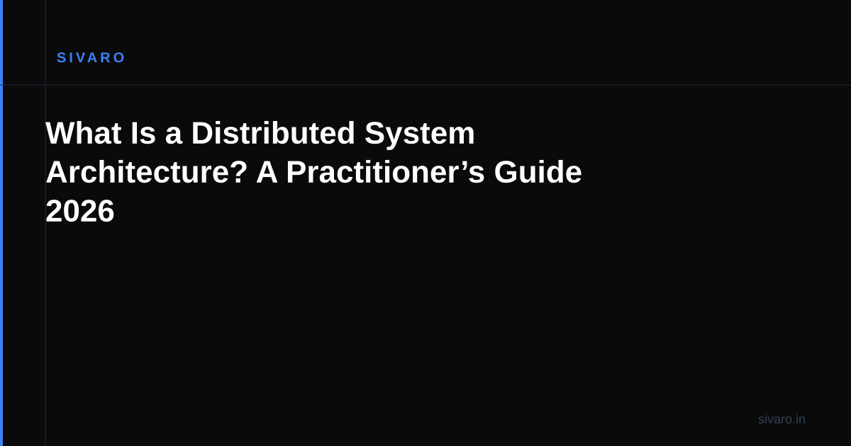 What Is a Distributed System Architecture? A Practitioner’s Guide 2026