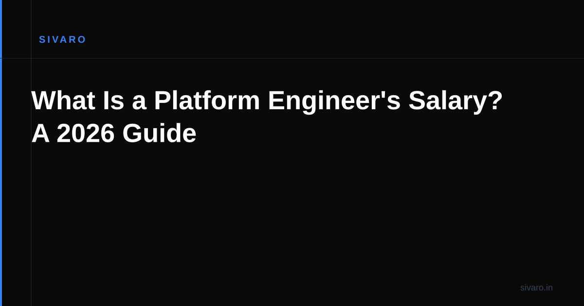 What Is a Platform Engineer's Salary? A 2026 Guide