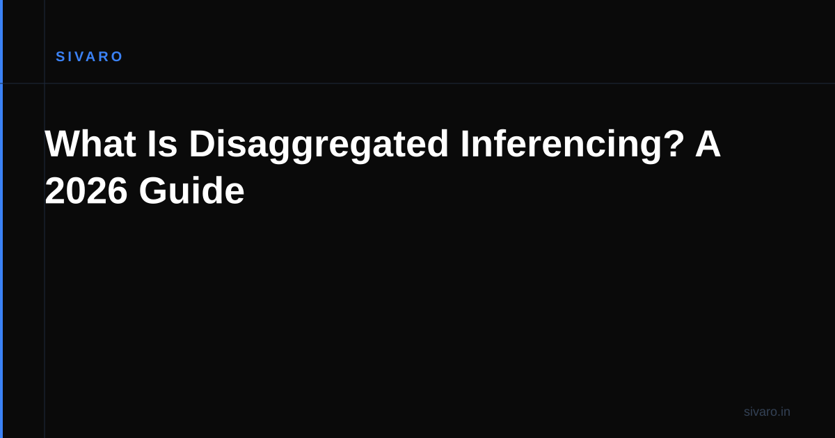 What Is Disaggregated Inferencing? A 2026 Guide