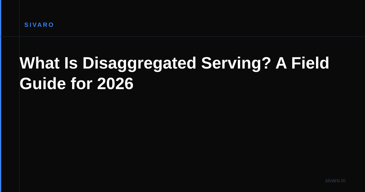 What Is Disaggregated Serving? A Field Guide for 2026