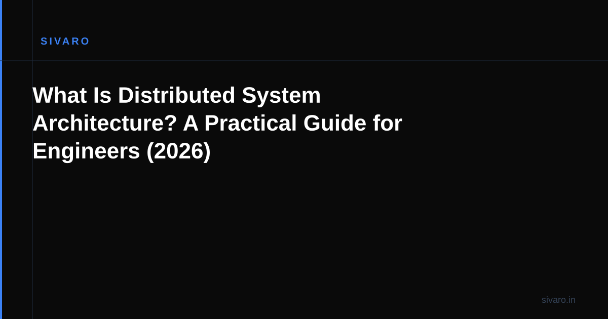 What Is Distributed System Architecture? A Practical Guide for Engineers (2026)