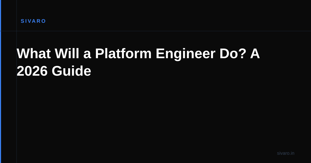 What Will a Platform Engineer Do? A 2026 Guide