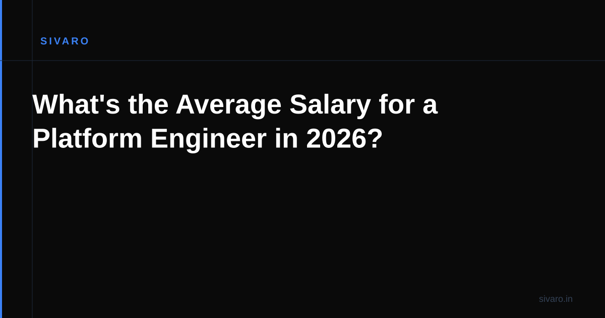 What's the Average Salary for a Platform Engineer in 2026?