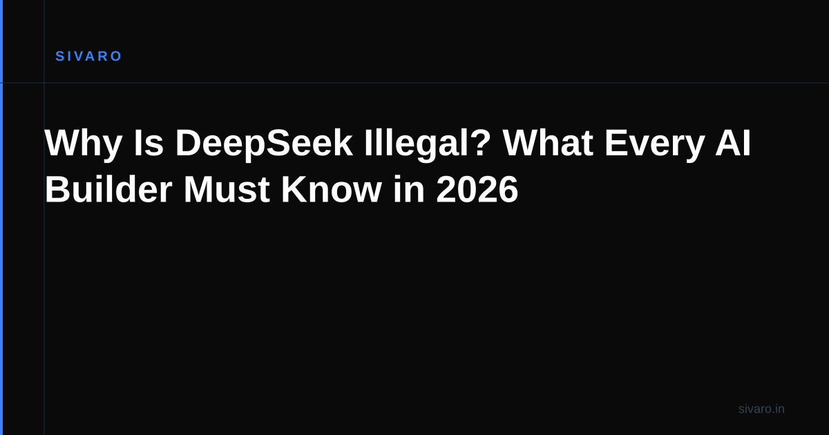 Why Is DeepSeek Illegal? What Every AI Builder Must Know in 2026