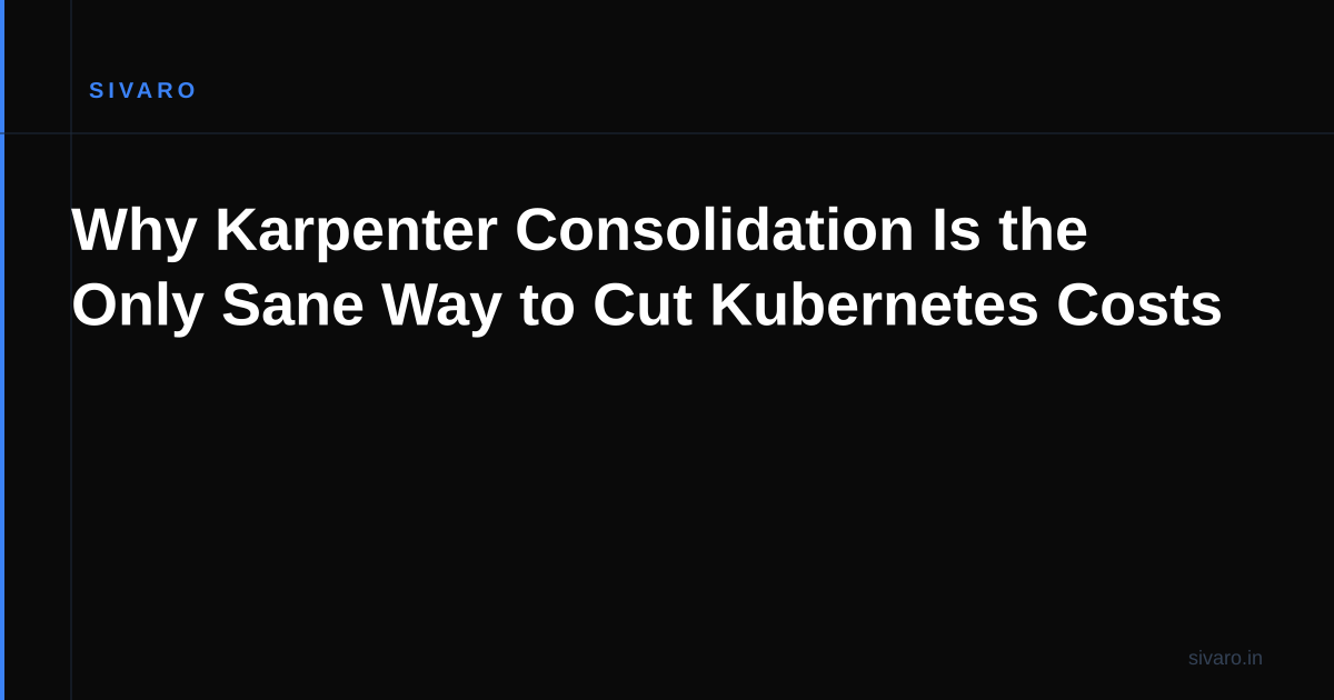 Why Karpenter Consolidation Is the Only Sane Way to Cut Kubernetes Costs