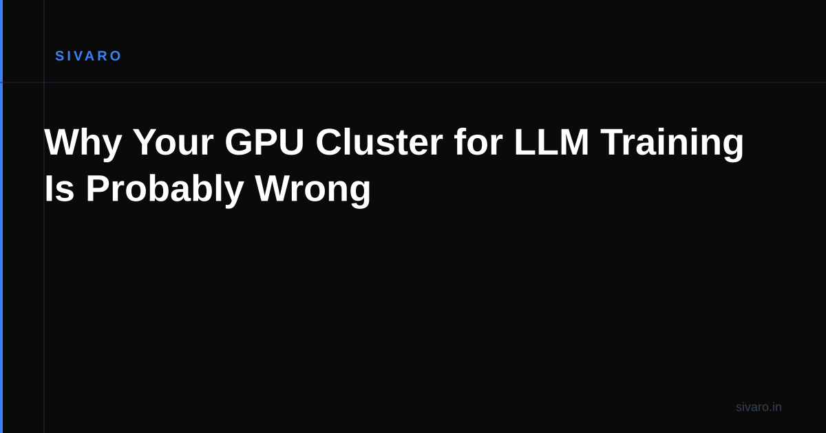 Why Your GPU Cluster for LLM Training Is Probably Wrong