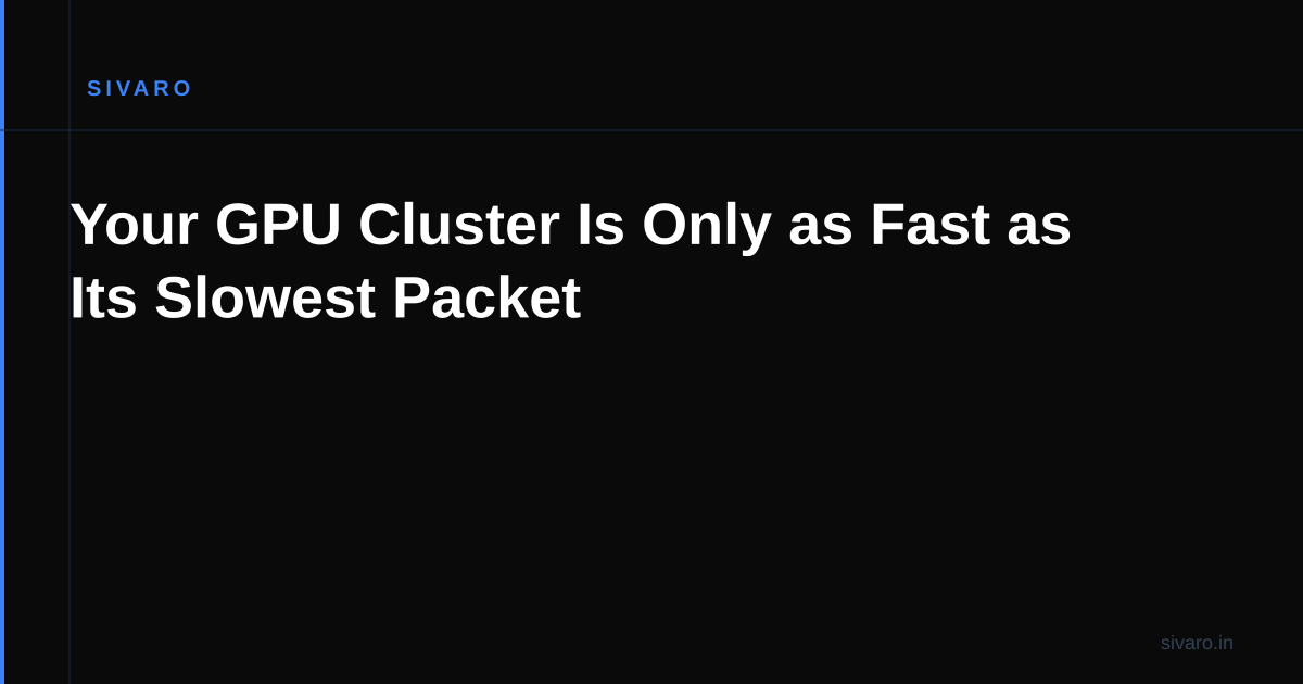 Your GPU Cluster Is Only as Fast as Its Slowest Packet