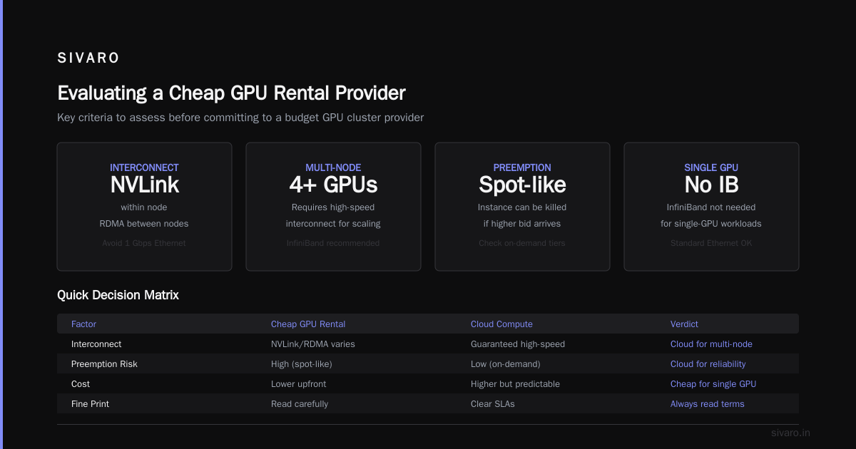 Cheap GPU Cluster vs Cloud Compute for AI: When to Choose What