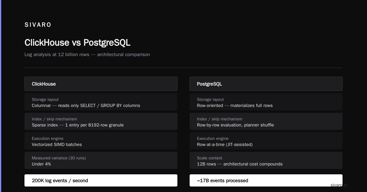 ClickHouse vs PostgreSQL for Large Datasets 2026