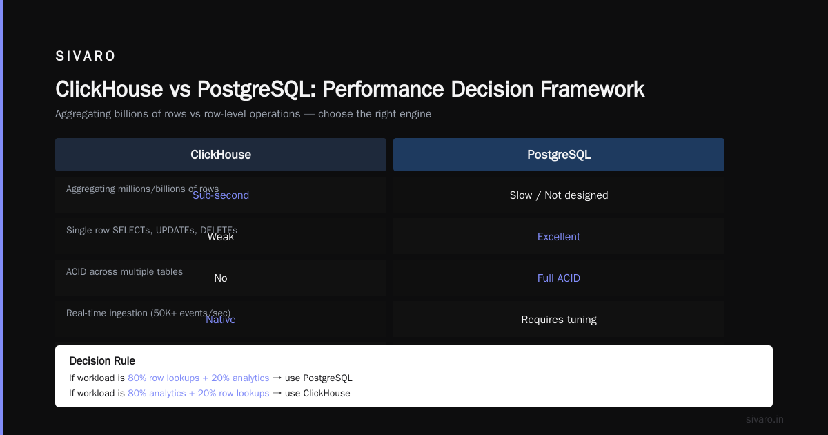 ClickHouse vs PostgreSQL Performance 2026: The Real-World Guide