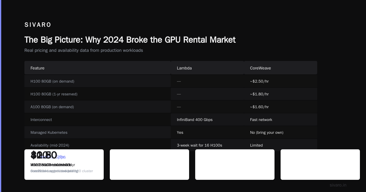 GPU Cluster Rental Cost Comparison 2024: What I Learned From Spending $2M on Compute