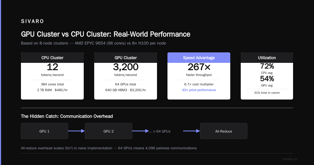 GPU Cluster vs CPU Cluster: What Nobody Tells You About Distributed AI Infrastructure
