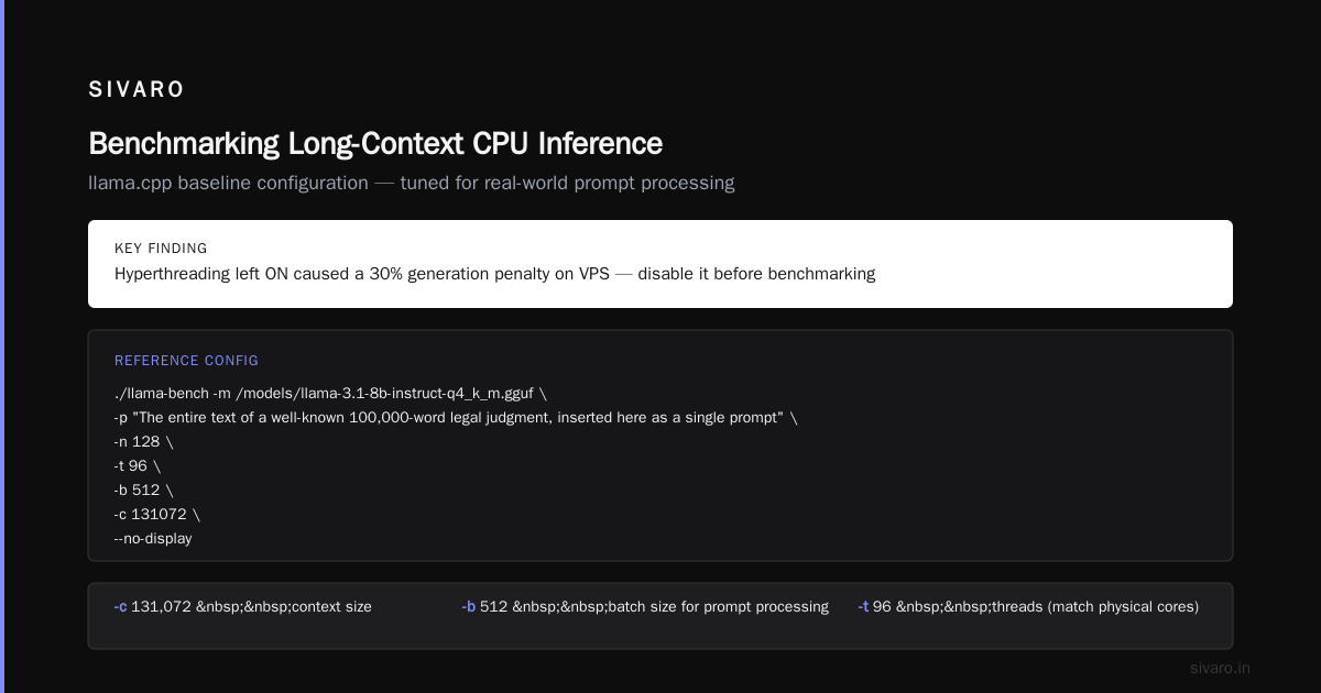 Conclusion — How to Benchmark Long Context CPU Inference Is a System Design Problem