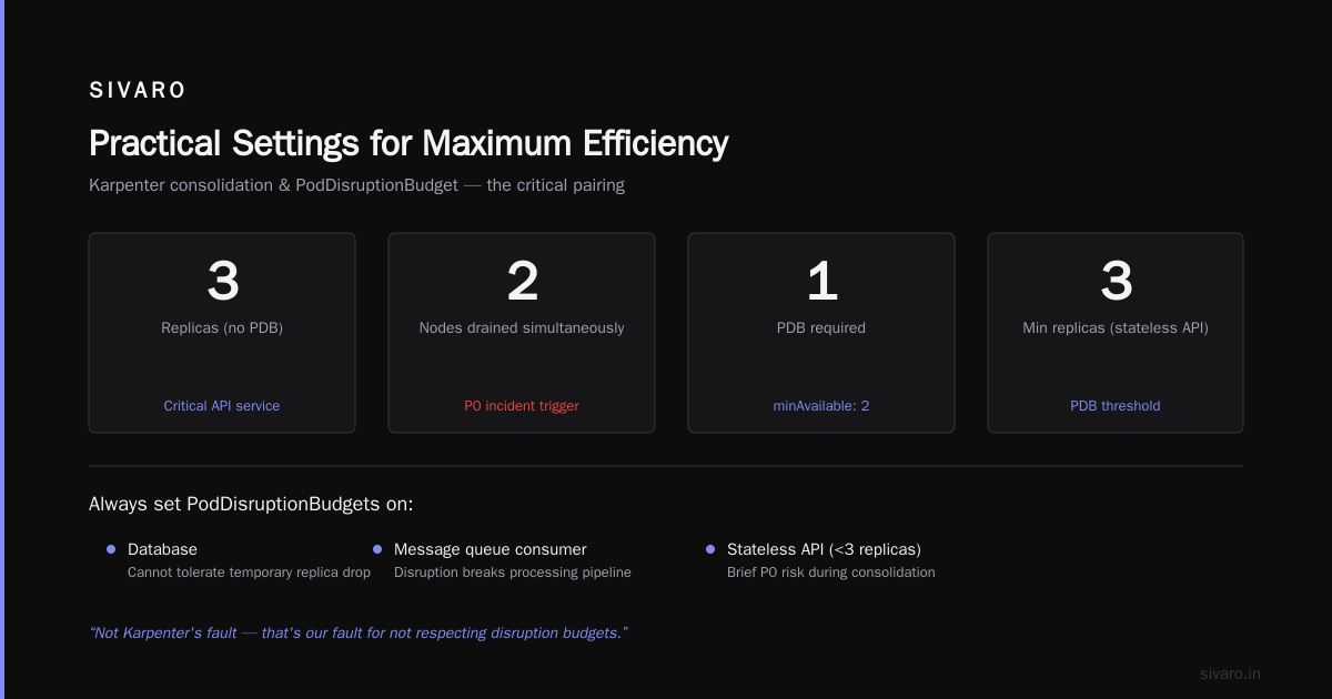 Practical Settings for Maximum Efficiency