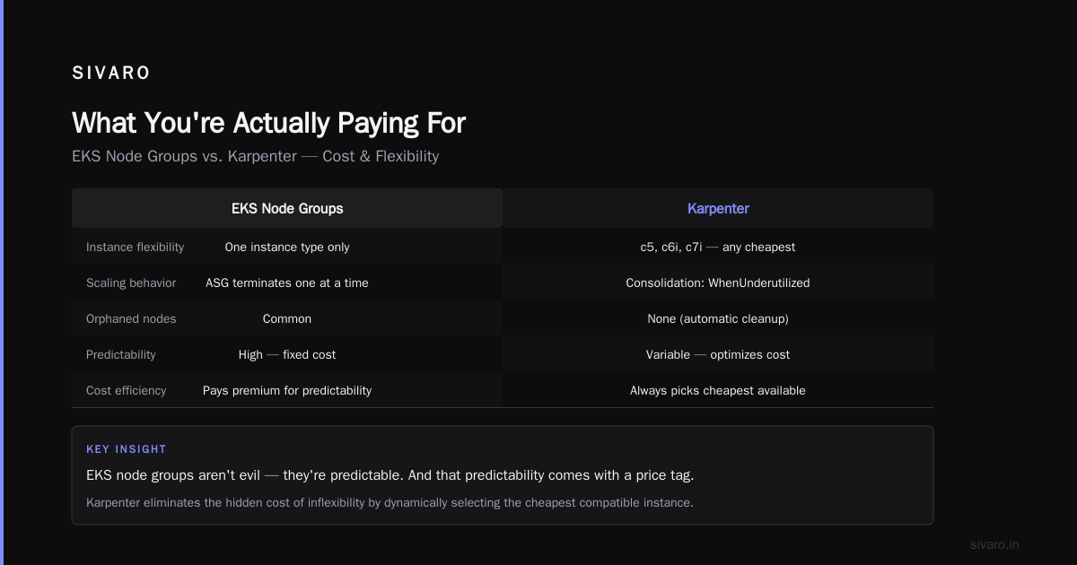 Karpenter vs EKS Node Groups: The Real Pricing Showdown in 2026
