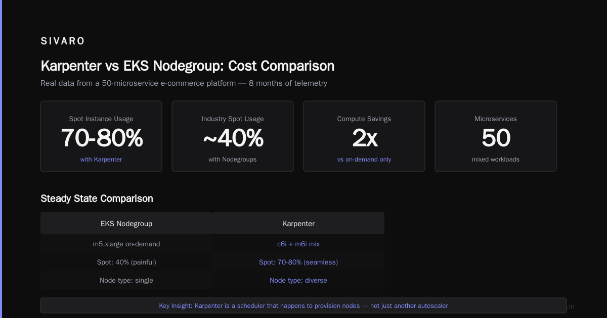 Karpenter vs EKS Nodegroup: Real Cost Comparison 2026