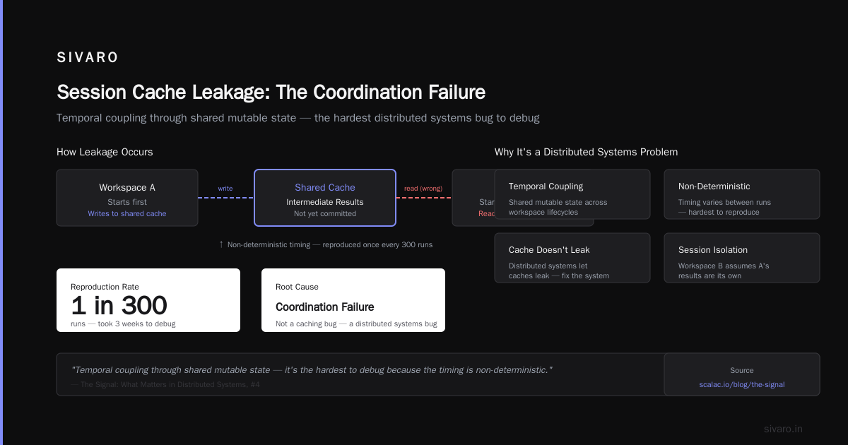 Session Cache Leakage Workspace Instances: The Silent Distributed Systems Failure