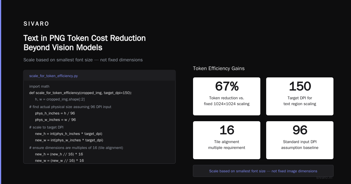 Text in PNG Token Cost Reduction Beyond Vision Models
