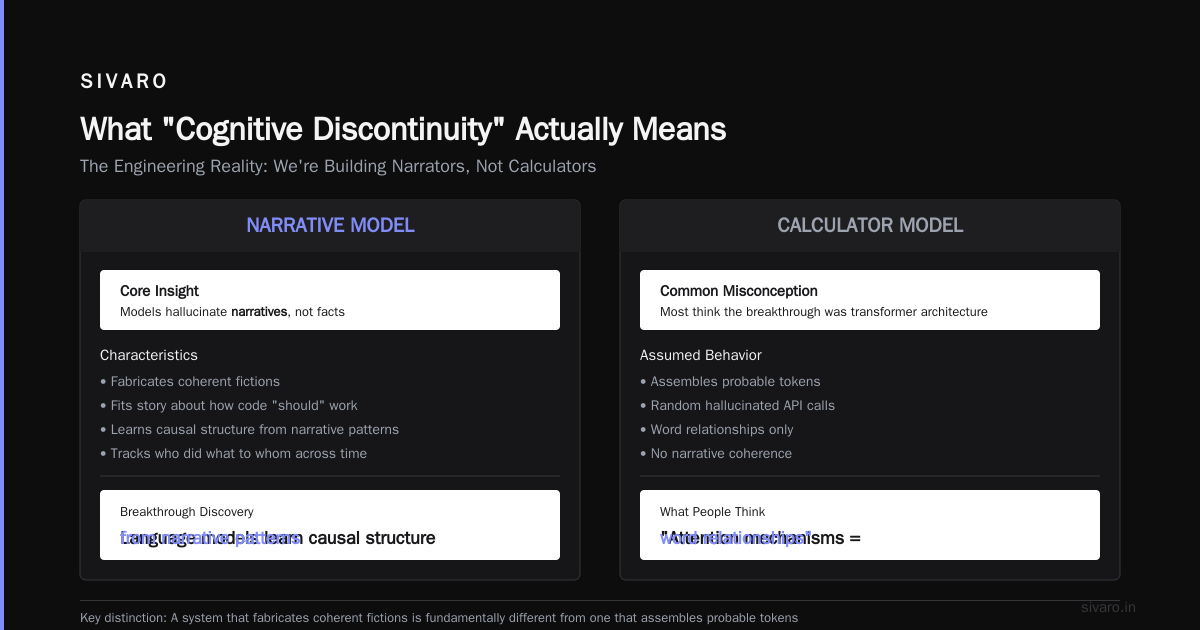 The AI Cognitive Discontinuity Story: What Happens When Machines Learn to Narrate