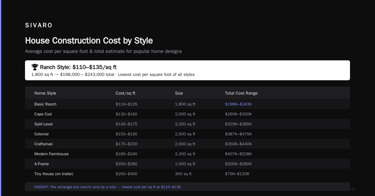 What House Style Is the Cheapest to Build? A Practitioner’s Guide to Cost-Efficient Construction